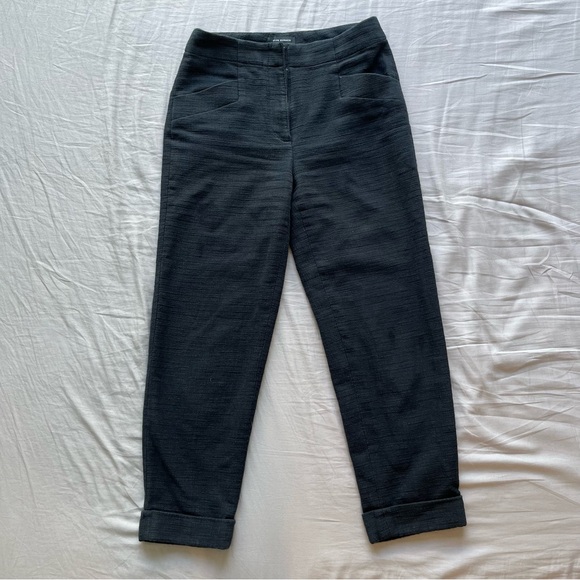 Club Monaco Black Textured Slim Trousers - Picture 4 of 7